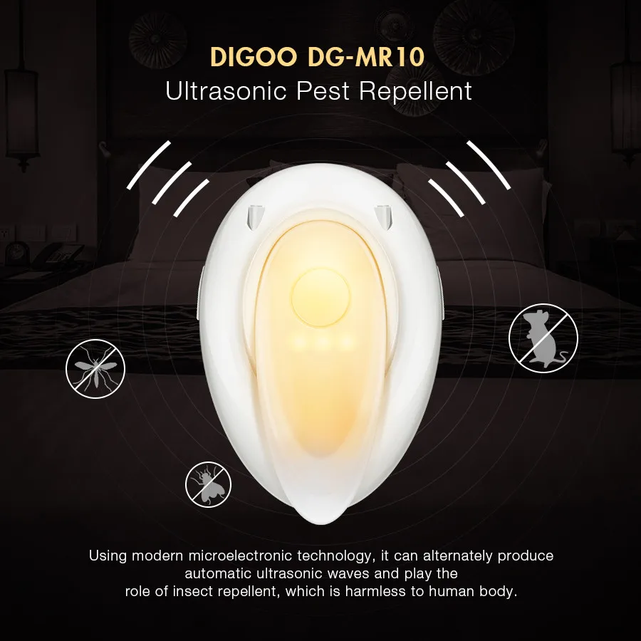 Новейший Digoo DG MR10 умный дом EU US Plug ультразвуковой отталкивающий вредителей три