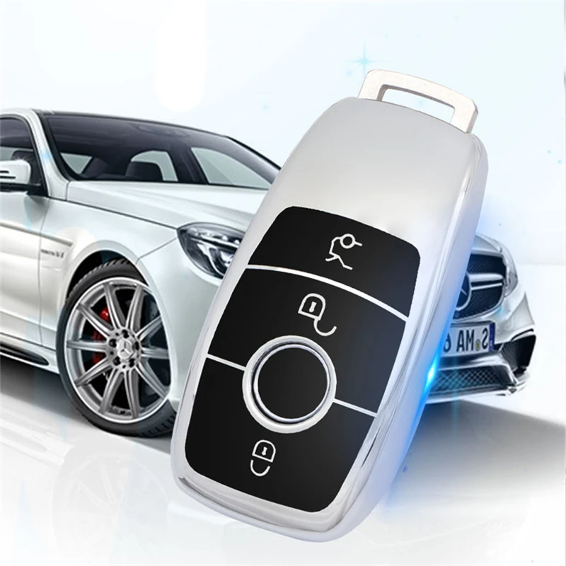 

New TPU Car Key Cover Shell Case Protection For Mercedes Benz 2017 E Class W213 2018 S class Accessories Ring