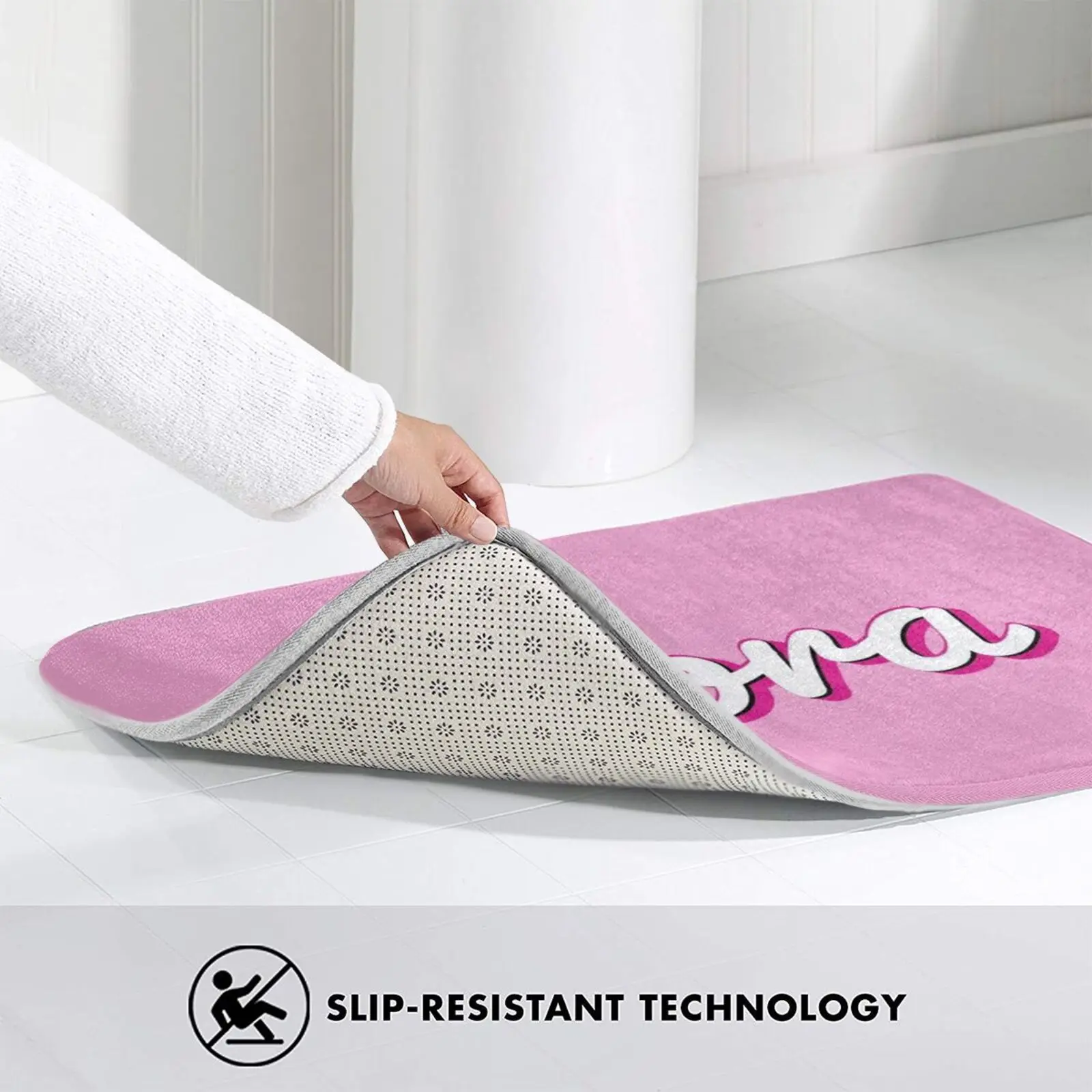 Мягкий Нескользящий Коврик Zora коврик подушка Детские имена розовые белые милые
