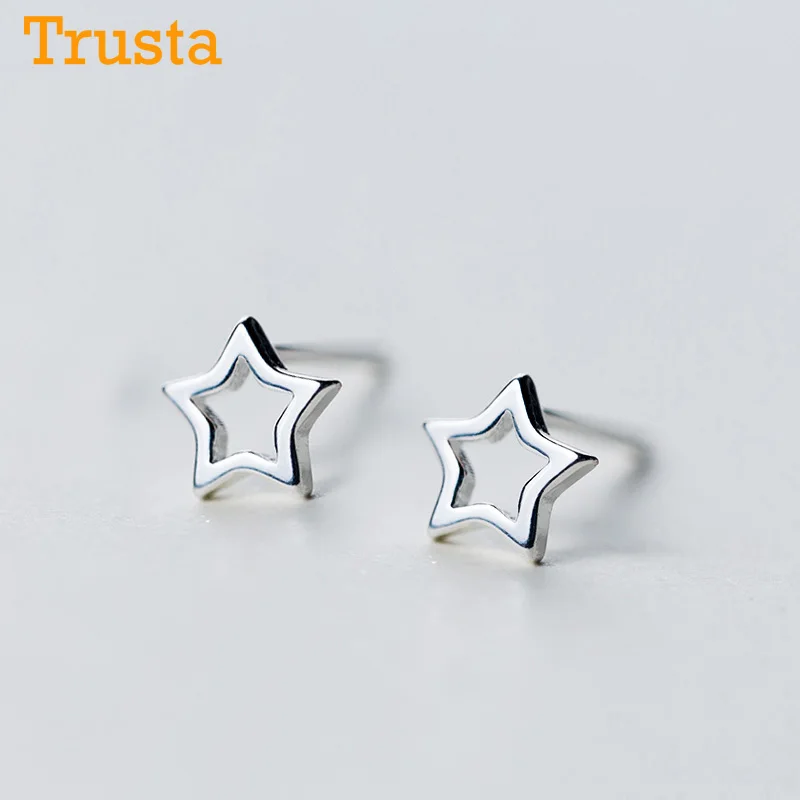 Trusta новые женские 925 пробы серебряные ювелирные изделия крошечные серьги в форме звезды подарок девочкам детям DS68