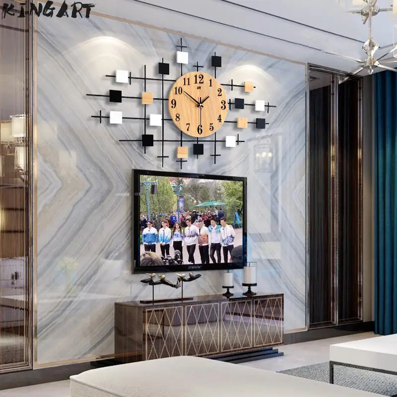 Деревянные настенные часы современный дизайн скандинавские винтажные большие