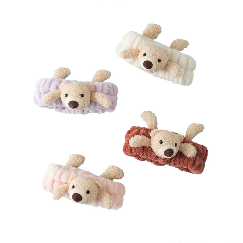 

Towel Bear Hair Band Cartoon Anti-off Headband Accessories PCs hair bonnet