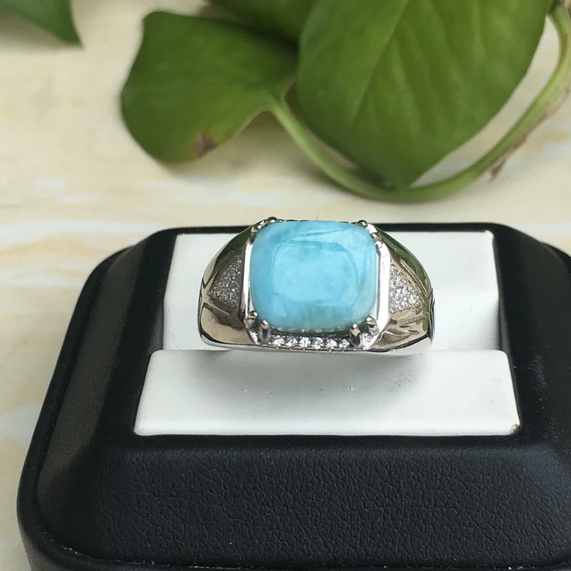 Кольца из серебра 925 пробы с натуральным синим ларимаром|Кольца| |