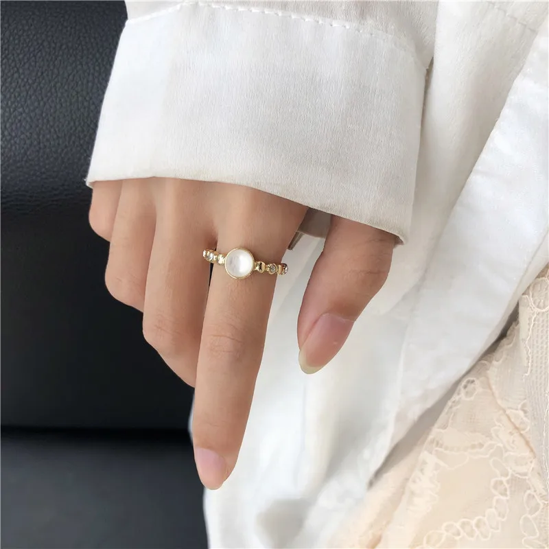 

Korean Retro Opal Woman Finger Ring With Shiny Zircon Fashion Girl Party Ring Gift Statement Women Daily Wear Jewelry