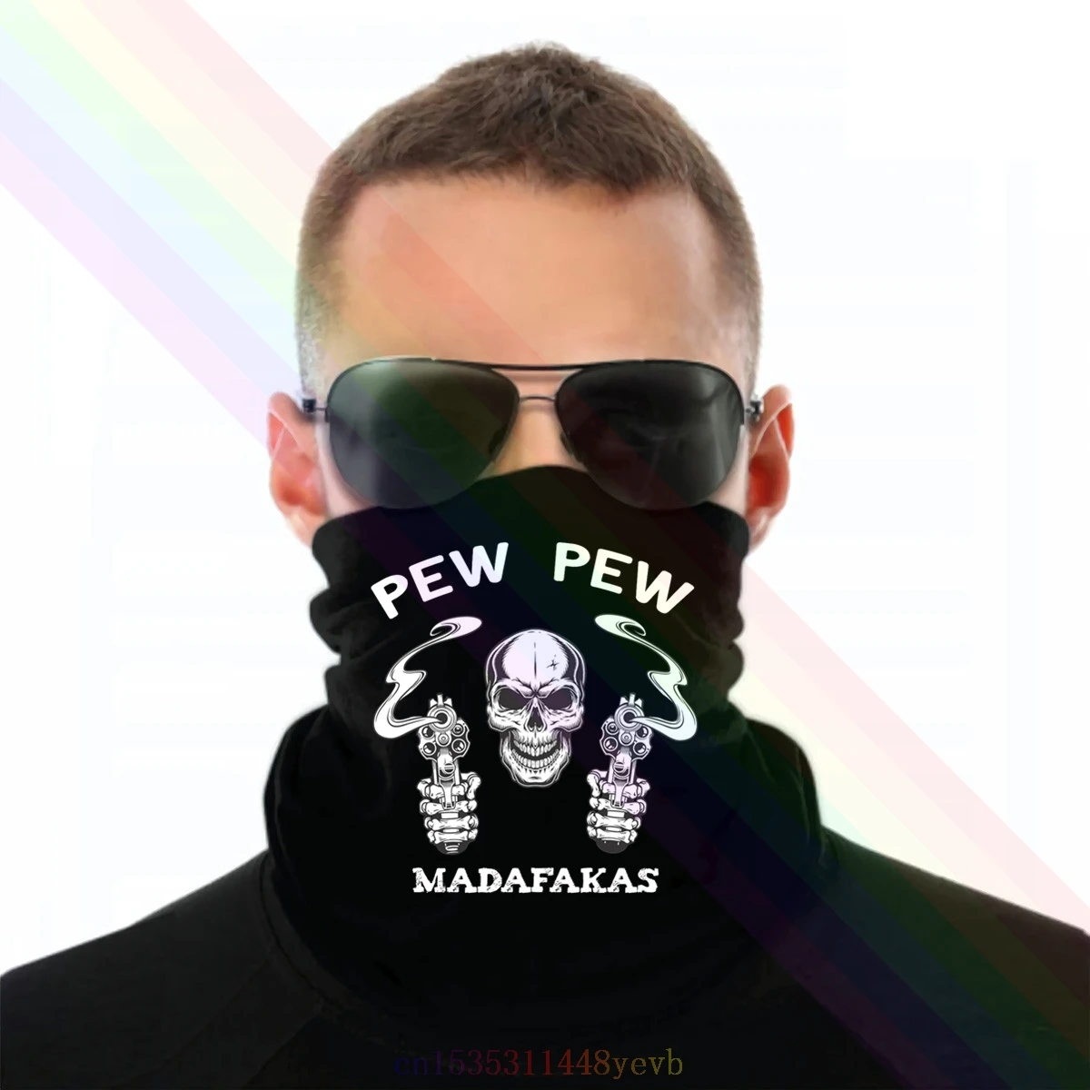 Pew мадафакас череп Гангстер с пистолетом 2020 новейшая популярная повязка на