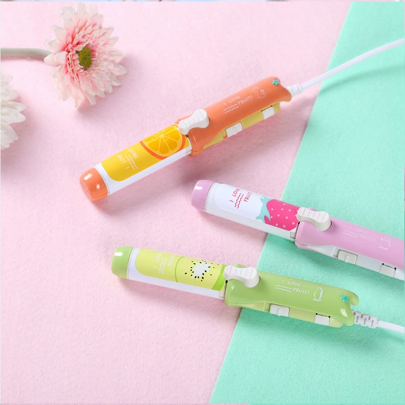 

220V Electric Hair straightener Mini hair curling irons Travel hair tools Cute Candy Color Flat Iron drop shipping
