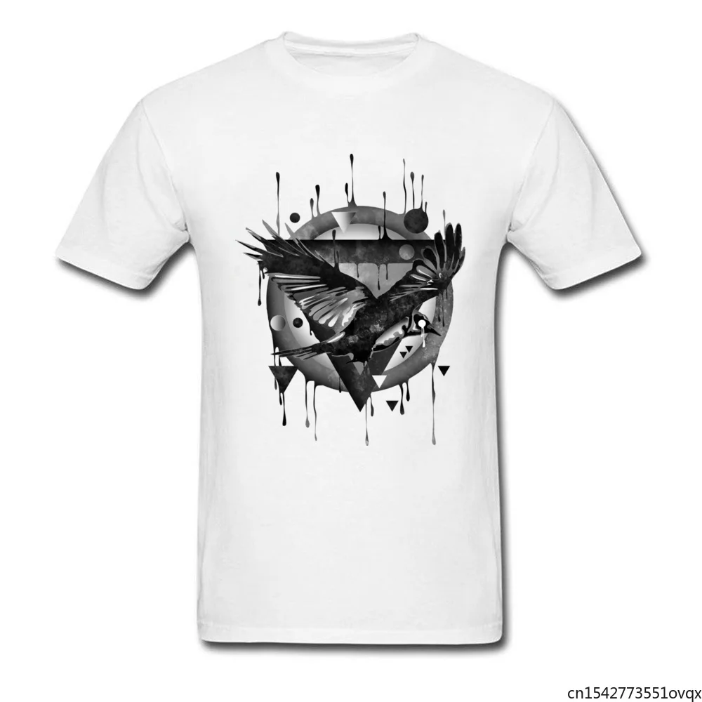 

T Shirt 3D Free Bird Black Watercolor Abstract T-Shirts Men's New Pure Tee Shirt Homme Taille Size White Tshirt