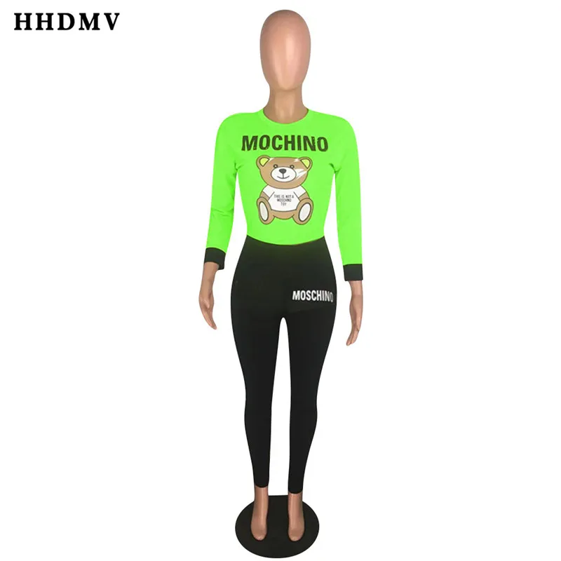 HHDMV/ г., eduction of age, топ с длинными рукавами и круглым вырезом, с героями мультфильмов, эластичные длинные штаны повседневные стильные комплекты из двух предметов с надписями