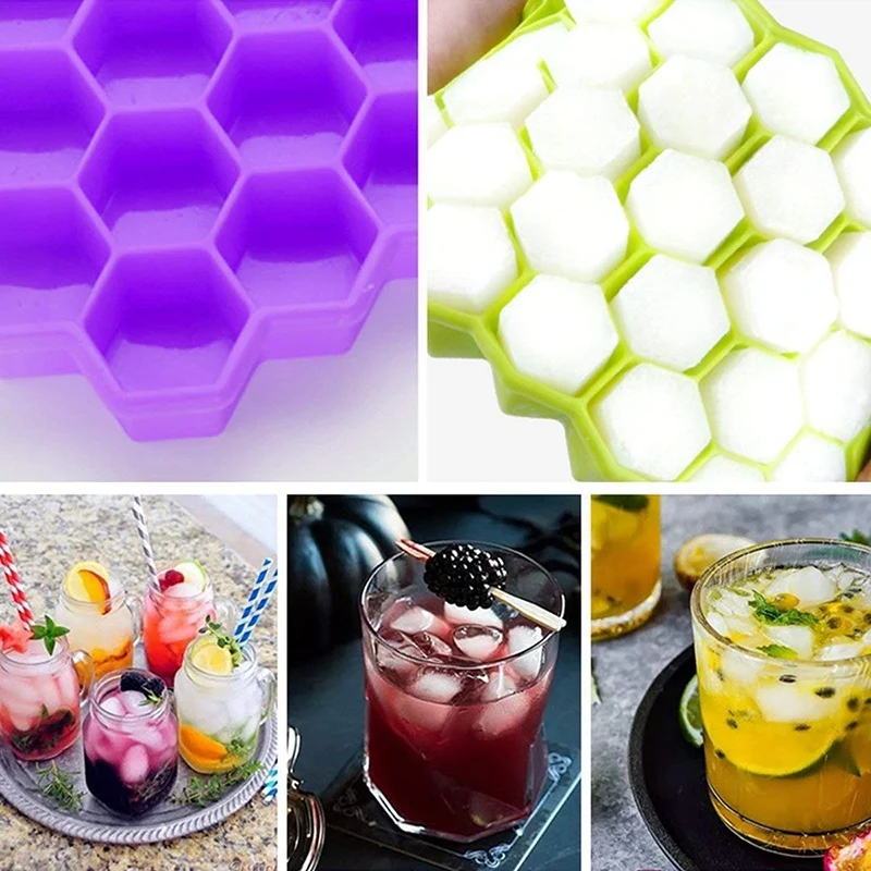 Квадратный поднос для льда силиконовая форма с крышками 2 упаковки 74 кубика