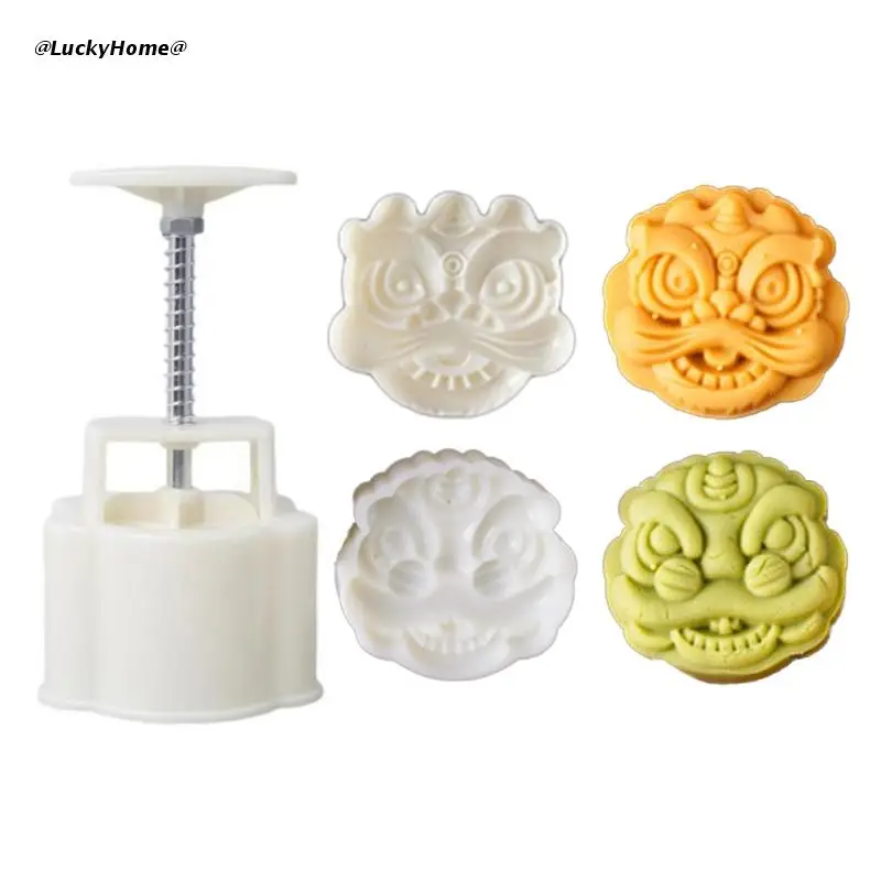 

Пластиковая форма для лунного торта, 75 г, штампы для Лев, резак для печенья, инструмент для фестиваля середины осени