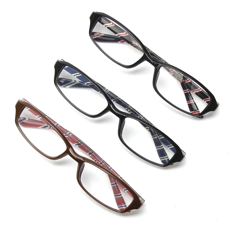 

3 Pack Retro Reading Glasses Anti Blue Light Men Women Diagonal Stripe Pattern Brown Rectangle Reading Glasses Free Shipping