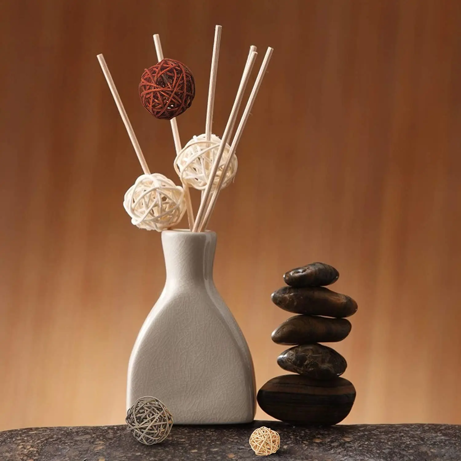 

METABLE 20 Natural Wicker Sepak Takraw Decoration Vase Filling Party Wedding Table Decoration