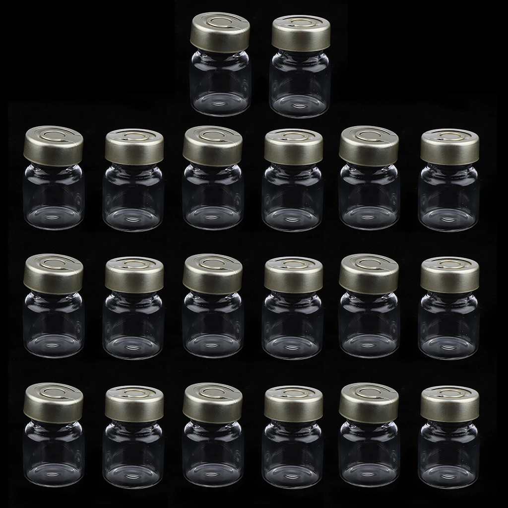 

20Pcs Empty Airless Sterile Glass Bottles Leakproof Sealed Vials Makeup Cosmetic