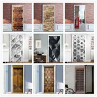 3D Ретро водонепроницаемые декоративные обои для двери современный домашний дизайн Декор дверные наклейки самоклеящиеся виниловые наклейки для спальни