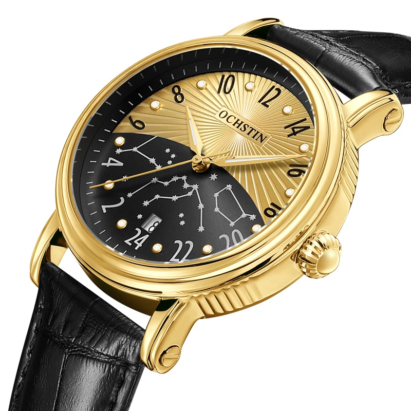 

Часы мужские механические светящиеся с автоматическим механизмом и датой, 2021