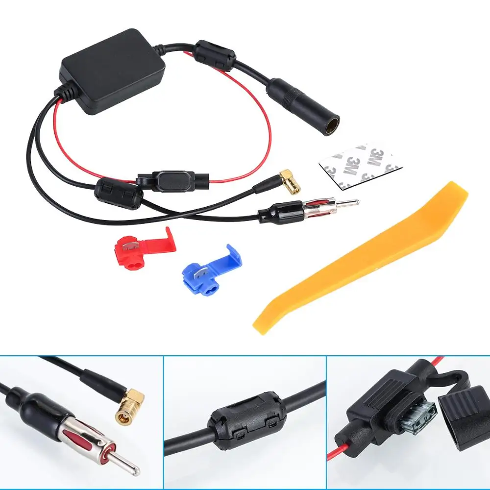 ANT 208PLUS para coche 3 en 1 Universal de 12V радио FM antena señal AM DAB amplificador антенна 4|Антенны для связи| |