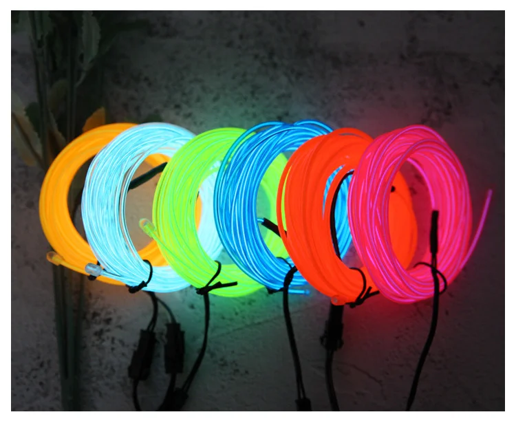 

1/2/3/5/M EL Cold Light Wire DIY Flexible Neon Light Glow Rope Tape Cable LED String Light For Party Dance Car Decoration
