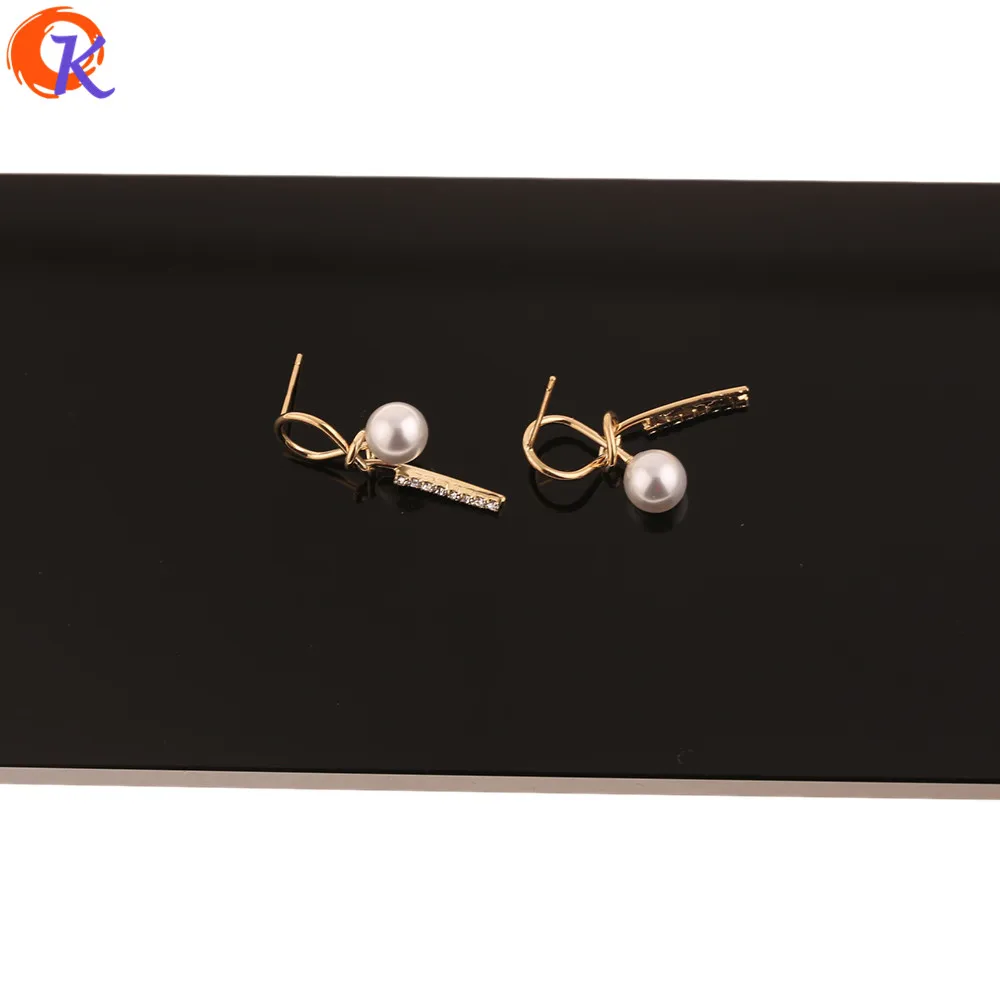 

Cordial Design 20Pcs 13*30MM Jewelry Accessories/Hand Made/CZ Charms/Genuine Gold Plating/Imitation Pearl/DIY/Earring Findings