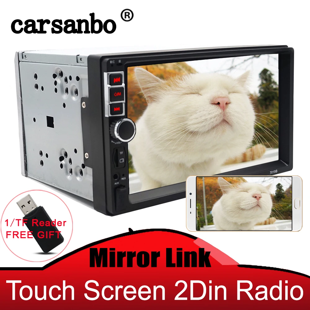 Carsanbo 7 дюймов 2 Din Автомобильный Радио мультимедийный плеер сенсорный экран HD Bluetooth стерео радио Mp5 плеер Bluetooth USB TF FM камера