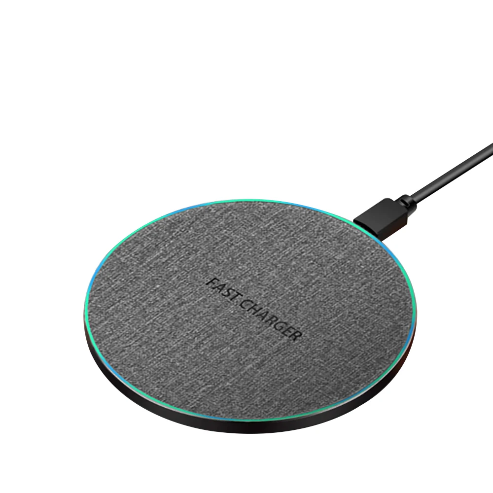 15 Вт Qi Беспроводное зарядное устройство тонкая тканевая подкладка для iPhone 11 Samsung