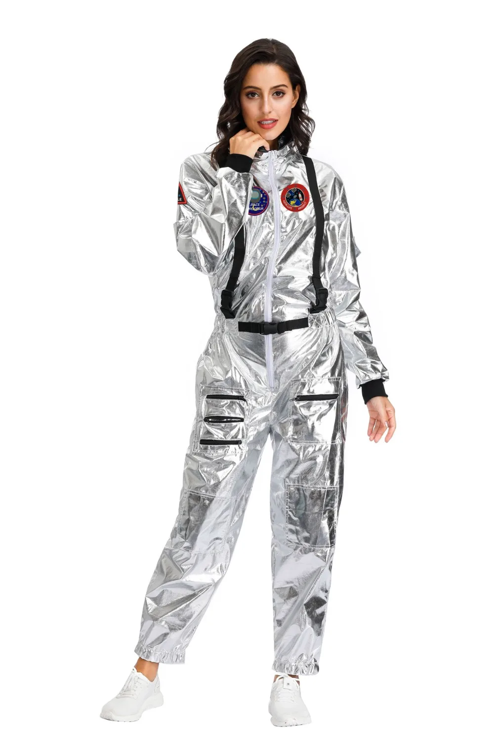 Men Astronaut Alien Spaceman Cosplay Halloween Costumes Carnival Party Adult Women Pilots Outfits Group Couple Matching Clothes