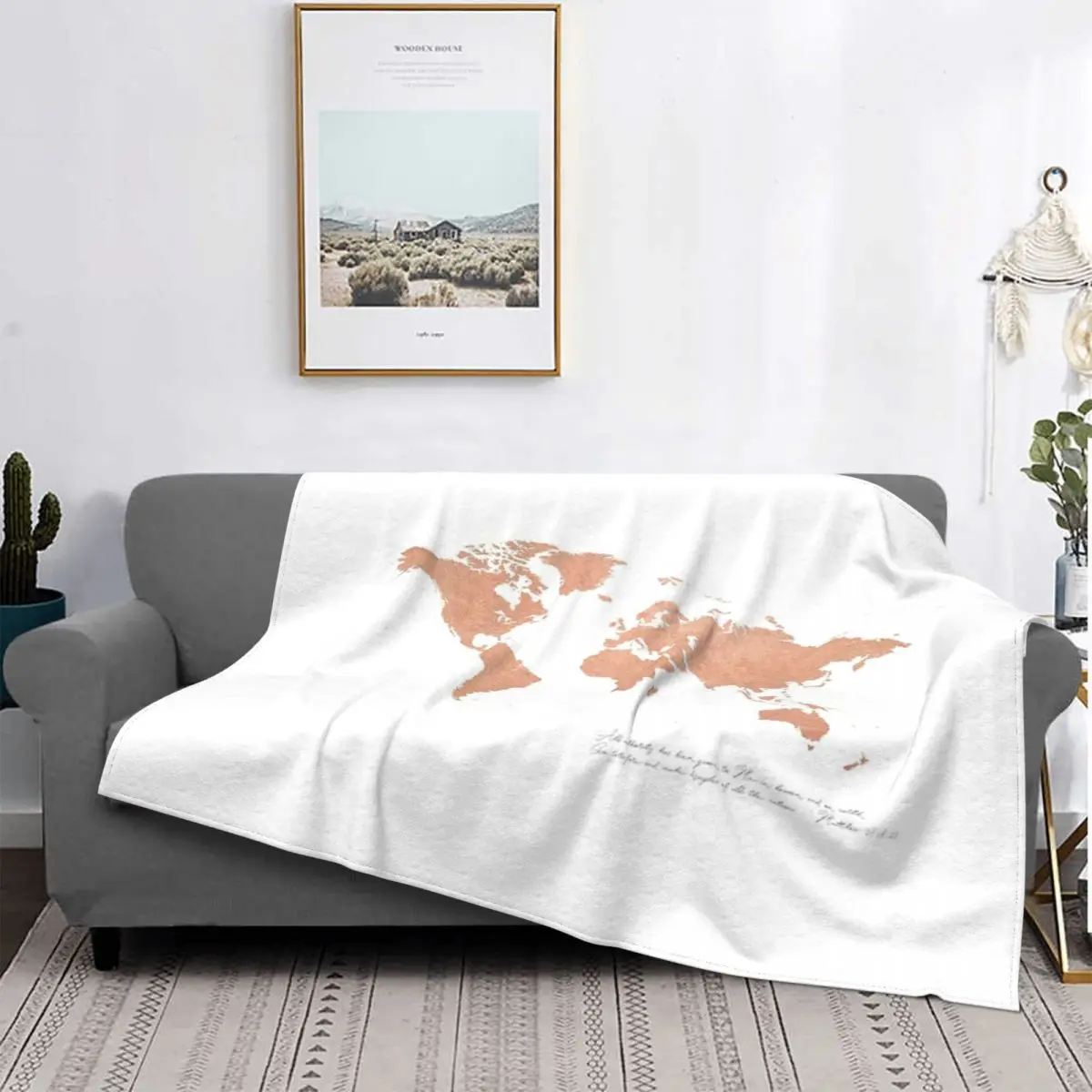 

Manta con estampado del mapa del mundo, cobertor de cama a cuadros con capucha, edredones y colcha, lámina de oro rosa, con el m