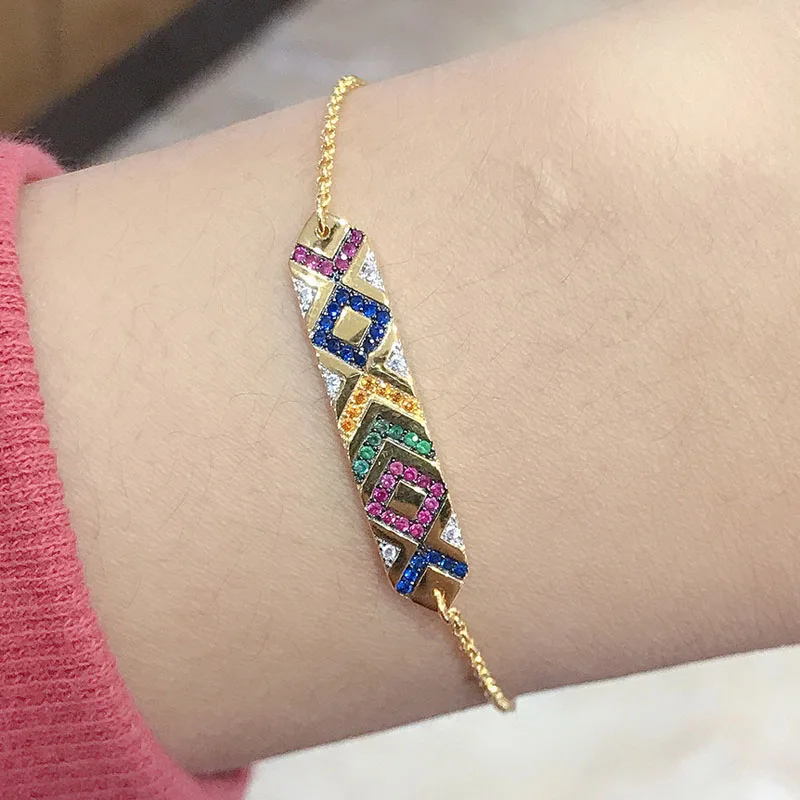 UMGODLY роскошный модный браслет высокое качество желтое золото разноцветный