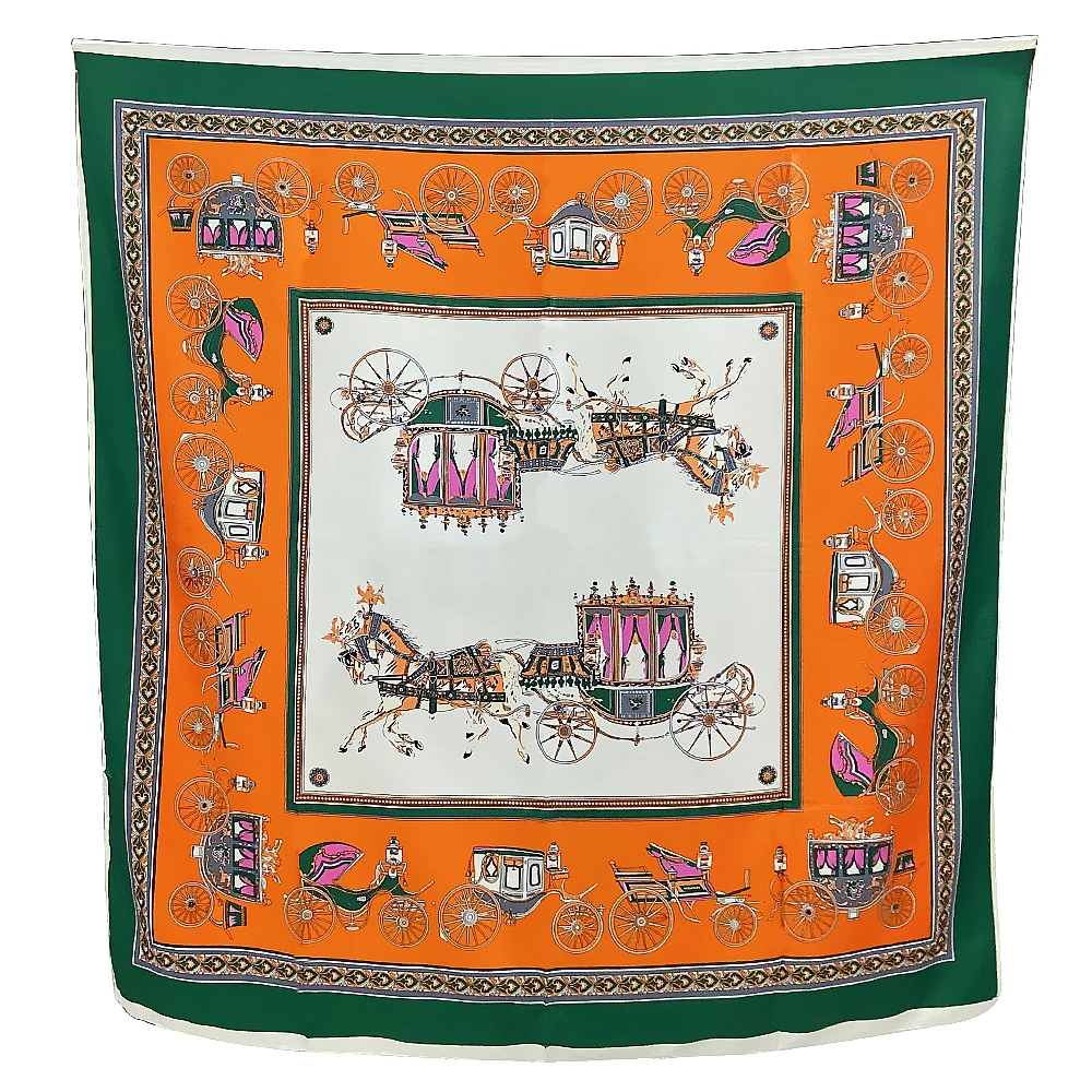 100% саржевый шелковый шарф для катания на коньках с принтом платок большой