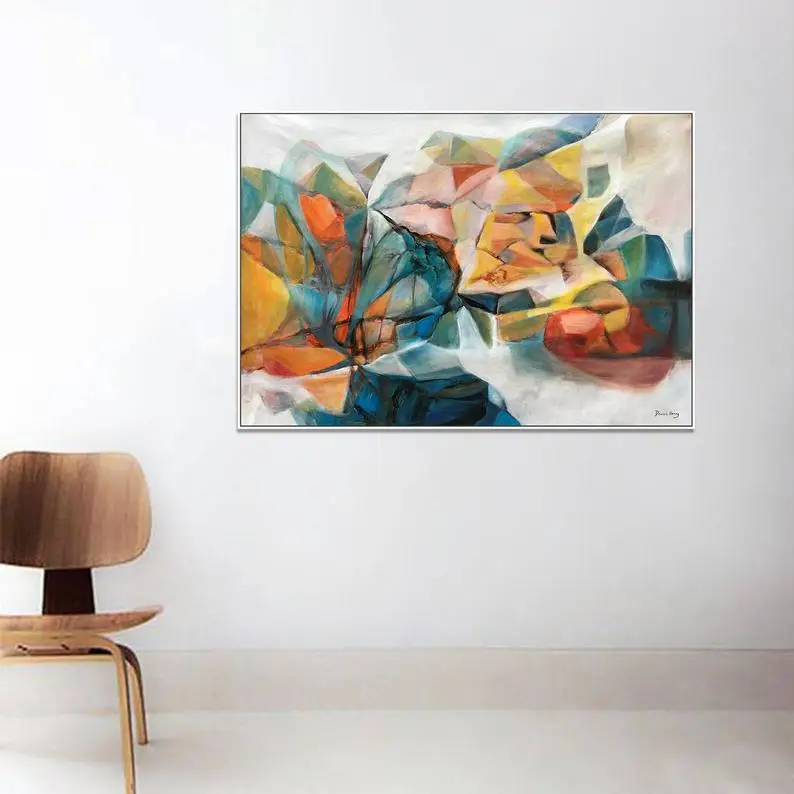 Kopen Canvas Olieverf Moderne Schilderkunst Badkamer Muur Decor Abstracte Kunst Foto Versierd Kleine Kamer Hand Geschilderd Schilderij