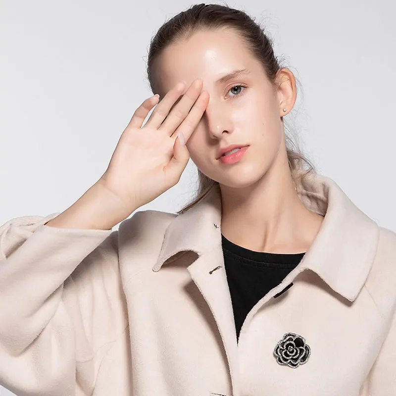 Модный бренд дизайн стразы цветок броши с розами Полный Кристалл Камелия женская