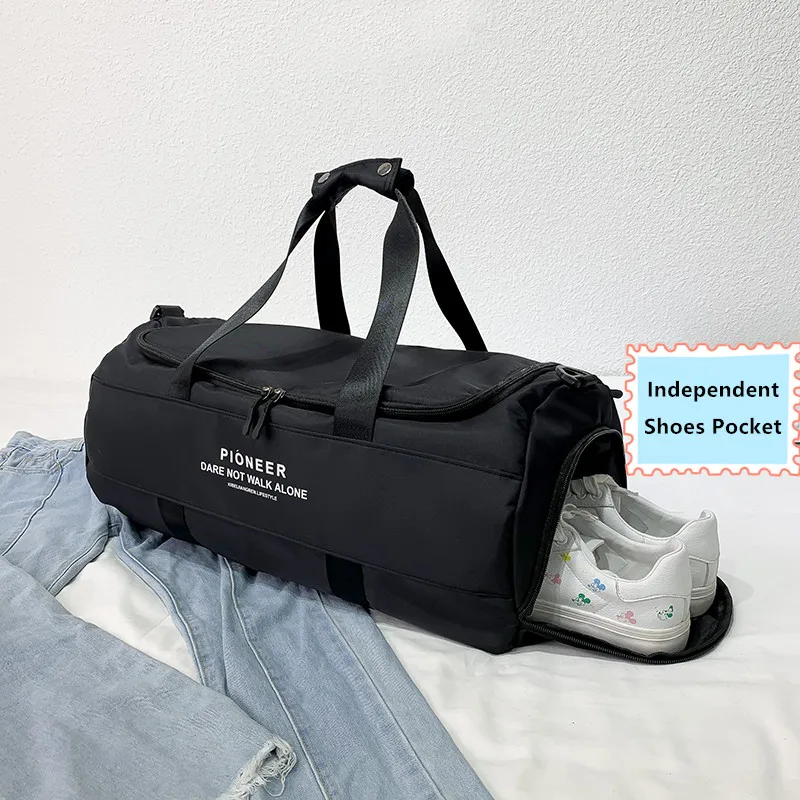 Fashion Sports Bags Big Men/Women Travel Bag Shoulder Black Sport dry and wet separation sports bag shoulder Messenger bag