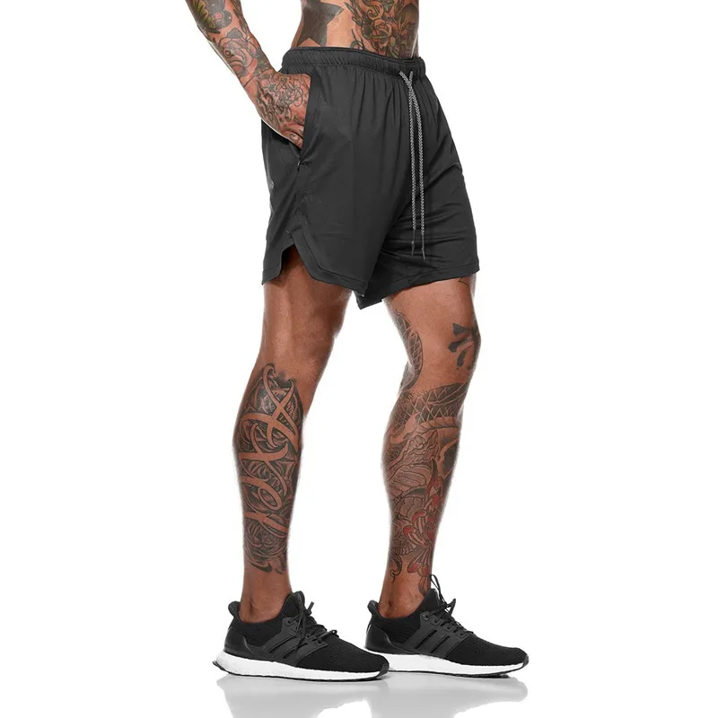 

2021 NEW Men's Running Shorts Mens 2 in 1 Sports Shorts Male double-deck Quick Drying Sports men Shorts Jogging Gym Shorts