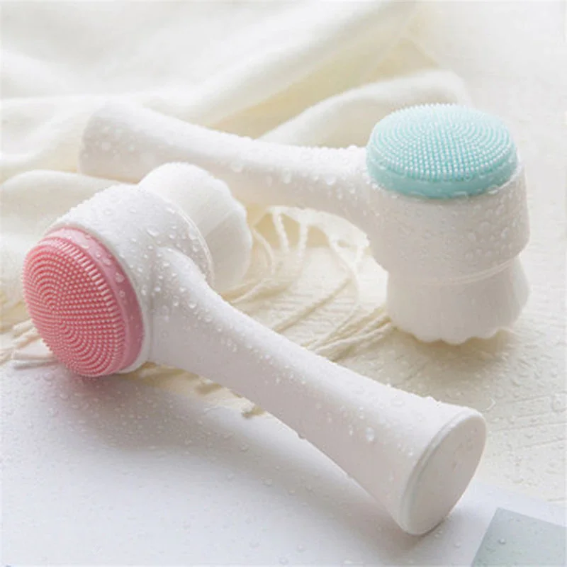 

3D Face Cleaning Massage Brushes Face Wash Product Skin Care Tool Double Side Silicone Face Cleansing Brush Portable Tools