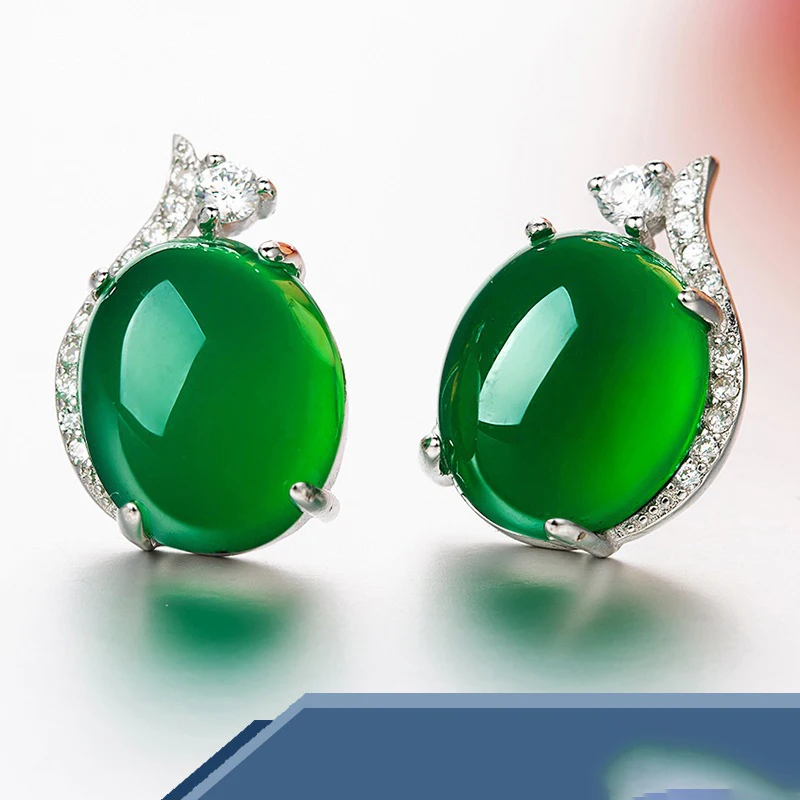 

Real Peridot Silver S925 Jewelry Stud Earrings for Women Round Simple Natural Jade Earrings Fine Valentine Jewelry 925 for Women