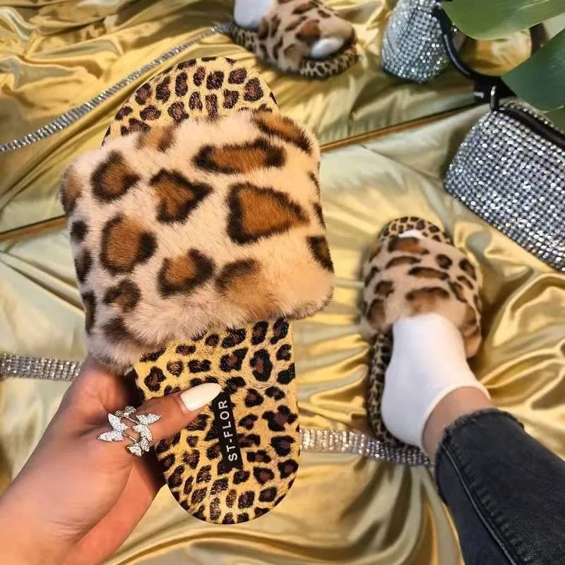 

Leopard Print Women's Slippers Summer Women's Fashion Leopard Print Flat Sandals and Slippers Women's Outer Wear Sandals