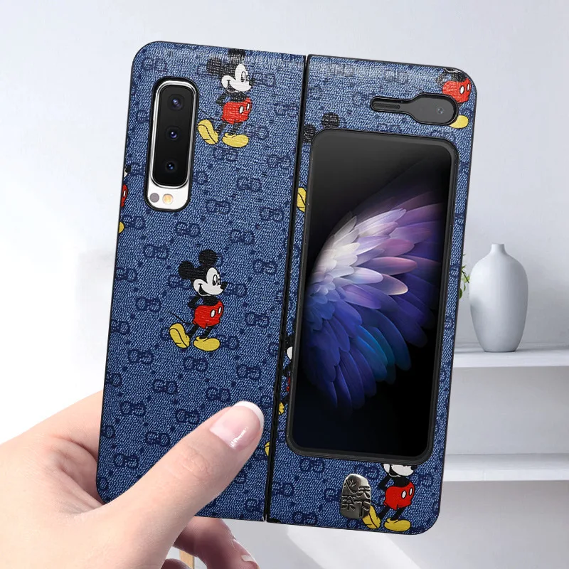 

Disney Mickey Luxury PU Leather Phone Case For Samsung Galaxy Z Fold 2 Folding Phone Cover For Samsung W 20 Hard Shell Coque Bag