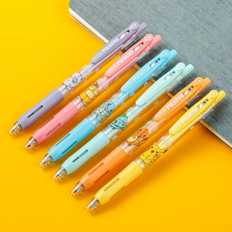 Гелевая ручка Pokemon Pikachu с черным сердечником 0 5 мм мультяшным дизайном школьные