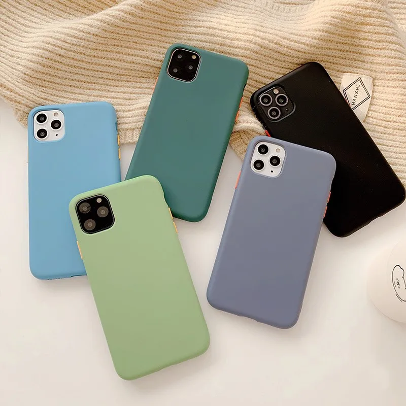 Яркий однотонный Мягкий ТПУ силиконовый чехол для телефона Iphone 11 Pro Max X Xr Xs 7 8 Plus