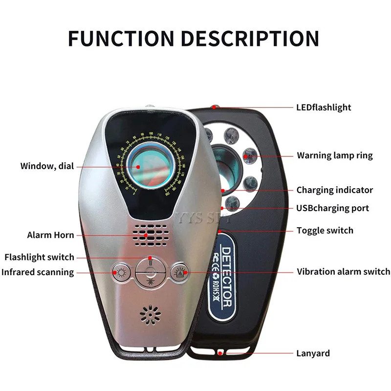 Мини-антишпионская Скрытая камера Инфракрасный Детектор Анти-Вор беспроводной