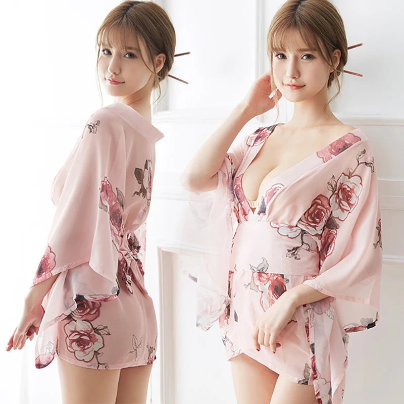 Шифоновое кимоно OMYSKY в японском стиле Униформа сексуальная комбинация горячее