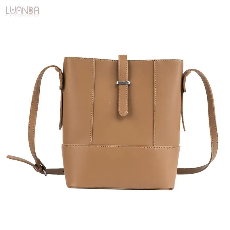 Модная женская сумка через плечо универсальное ведро простой стиль