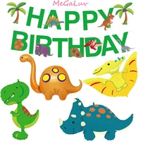 cartoon dinosaur party foil balloons jungle animal boys birthday party decorations jurassic standind dragon kids toys air globos