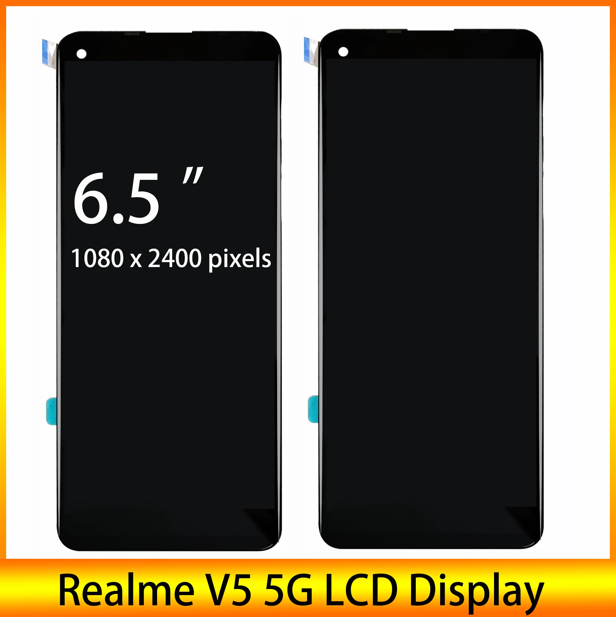 

Новый ЖК-дисплей 6,5 дюйма для Realme V5 5G RMX211, ЖК-дисплей кодирующий преобразователь сенсорного экрана в сборе 100%, идеальный ремонт