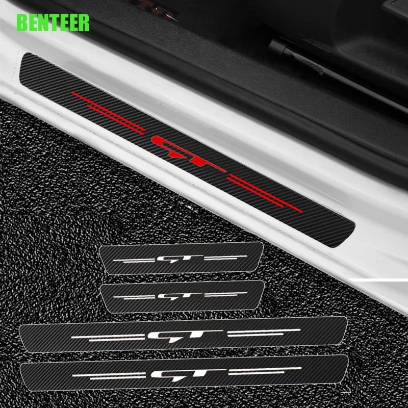 

4Pcs Carbon Fiber GTLINE Car Door Protection Sticker For Kia Rioxline Xceed Stinger Venga Soul Sorento Stonic Picanto Niro