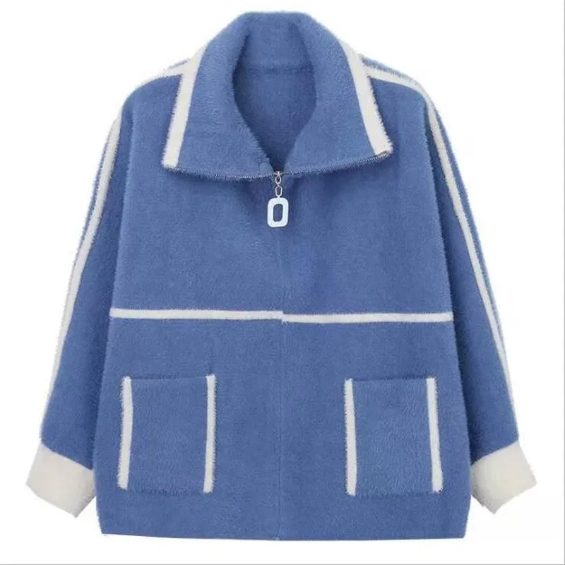 2021 Новый кардиган для женщин осень и зима сплошной цвет с длинными рукавами на