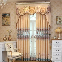 luxury european golden royal curtains for living room velvet embroidered curtains for bedroom jacquard elegant drape custom made