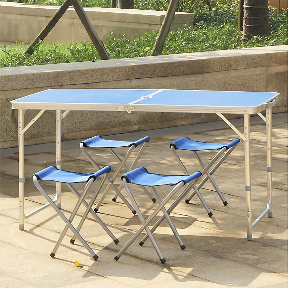 Портативный походный стол четыре складных стула из алюминиевого сплава для