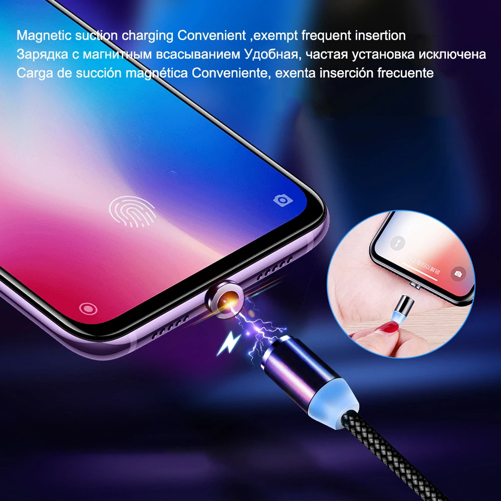 Магнитный зарядный кабель Micro USB/Type-C для iPhone 12 11 Prp Samsung S21 S20 Xiaomi Huawei | Мобильные