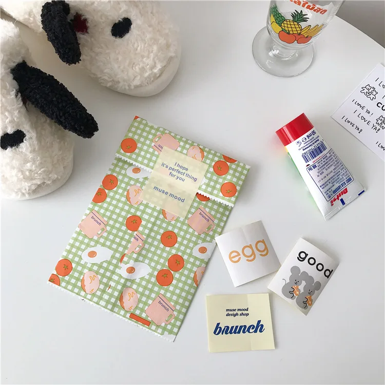 Sandro томатный яйцо в зеленую клетку упаковочный пакет самоклеящихся стикеров