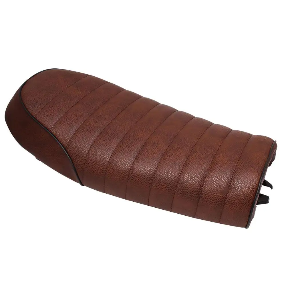 Сиденье для мотоцикла коричневое винтажное плоское седло Ретро сиденье Honda CG CB200